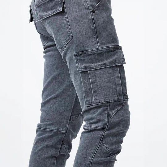 Relaxed cargo denim jeans for men | Ferran -7