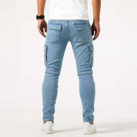Relaxed cargo denim jeans for men | Ferran -8