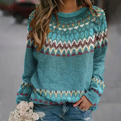 Patterned cosy knit jumper for women | Elwynda -1