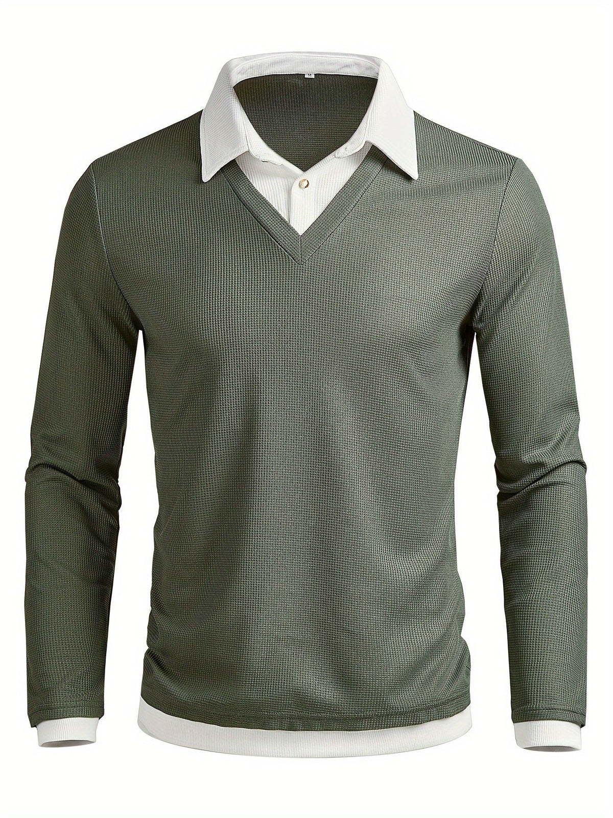 Velorin | Men's Textured Knit Contrast Collar Sweater