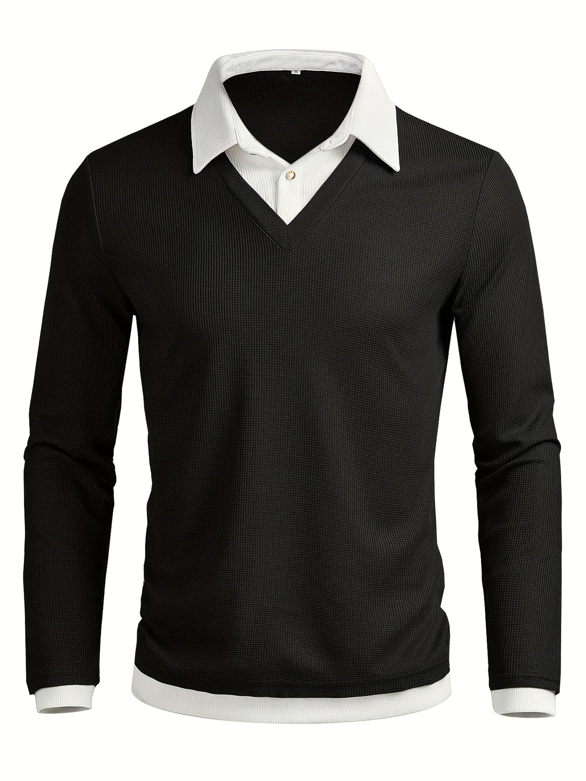 Velorin | Men's Textured Knit Contrast Collar Sweater