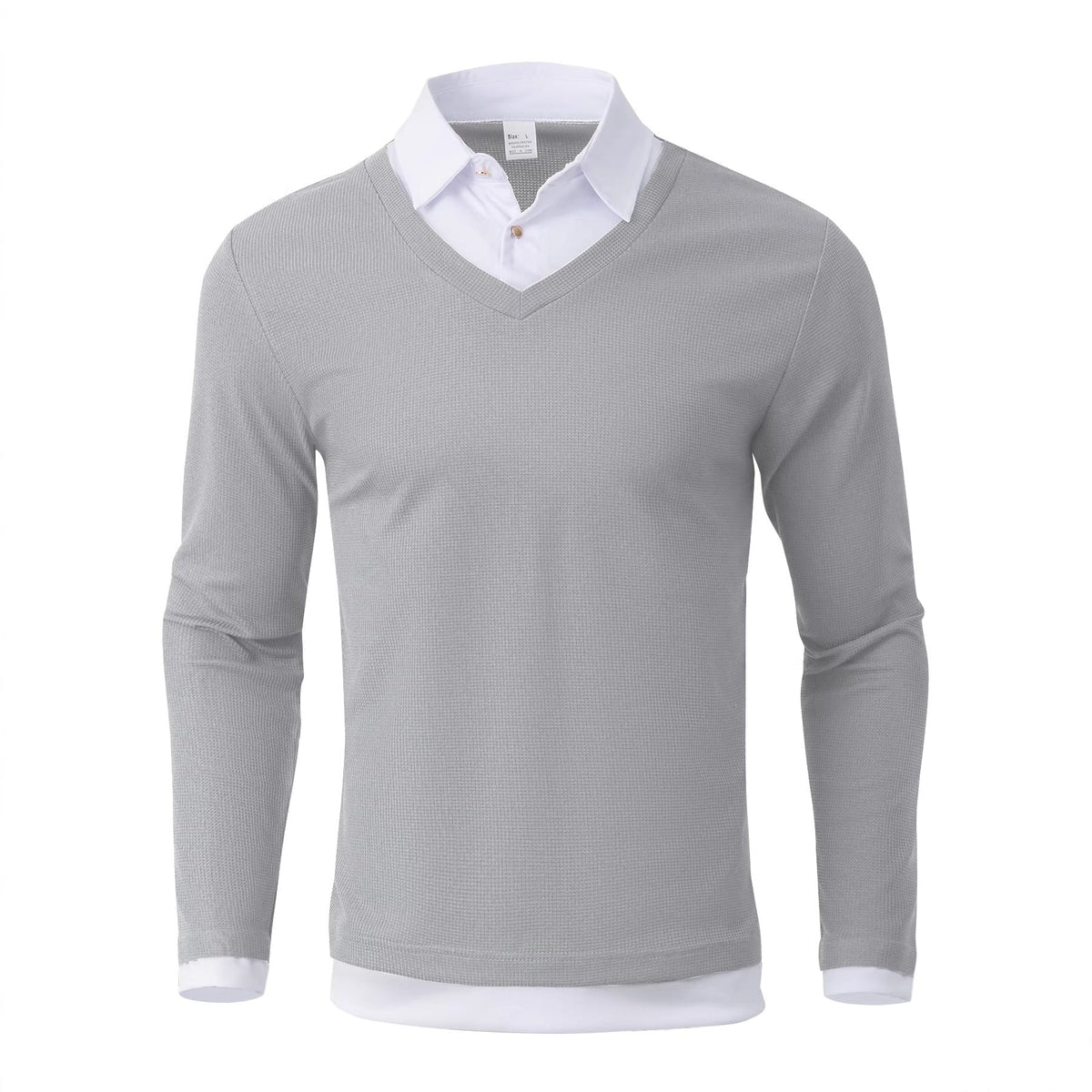 Velorin | Men's Textured Knit Contrast Collar Sweater