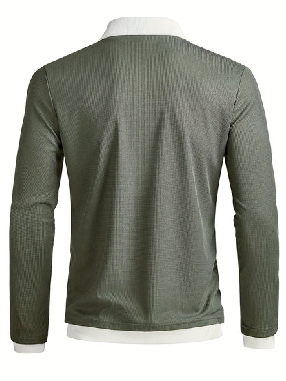 Velorin | Men's Textured Knit Contrast Collar Sweater