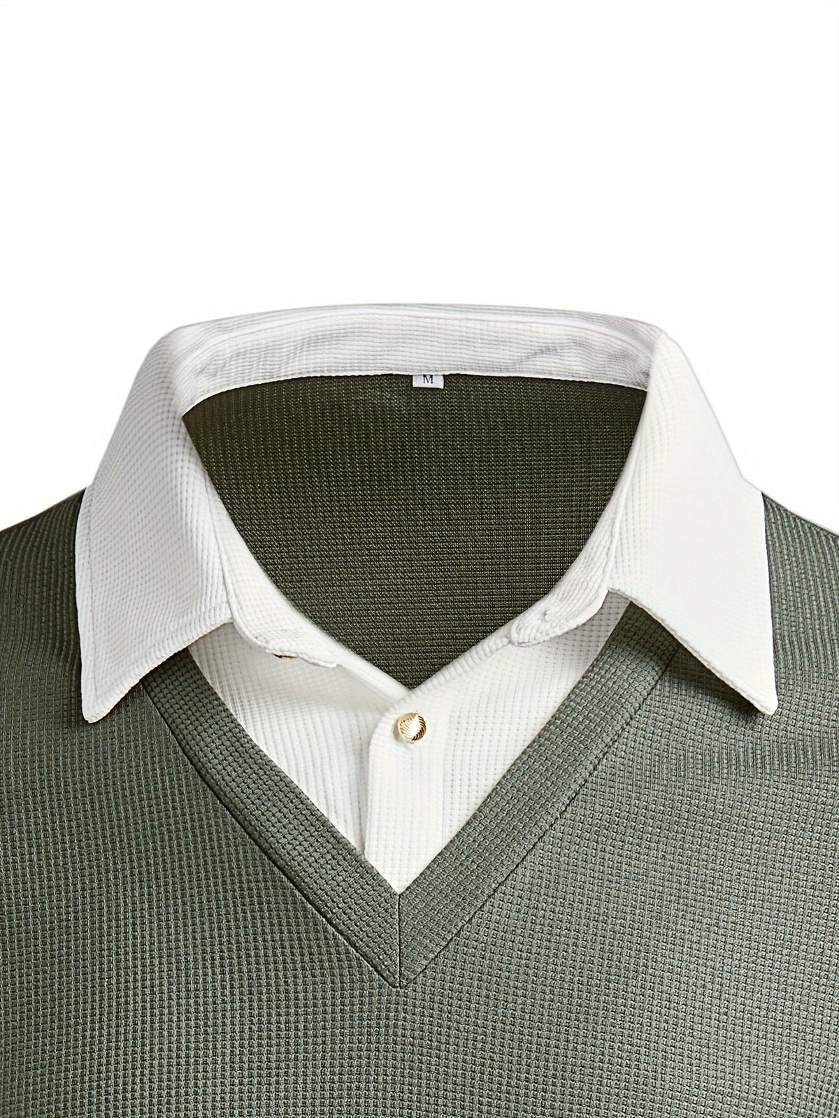Velorin | Men's Textured Knit Contrast Collar Sweater