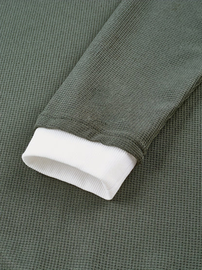 Velorin | Men's Textured Knit Contrast Collar Sweater