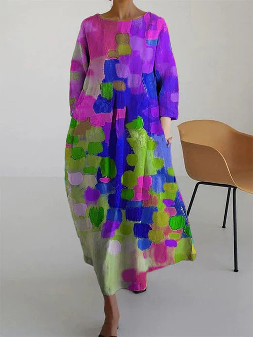 Lightweight floral summer dress with flared silhouette for Women | Antonella Bloom