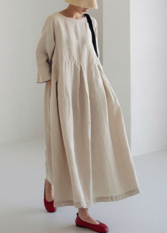 Apricot Patchwork Pocket Spring Dress for Women | Marielle