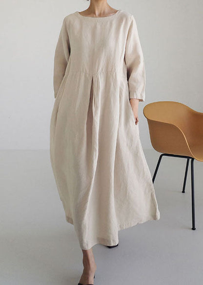 Apricot Patchwork Pocket Spring Dress for Women | Marielle