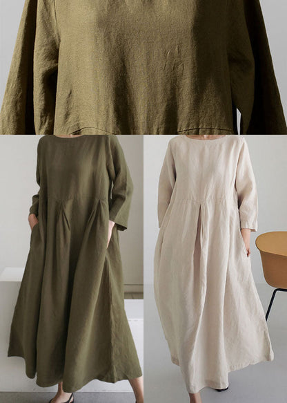Apricot Patchwork Pocket Spring Dress for Women | Marielle