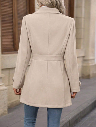 Mirevane | Women's Wool Blend Belted Trench Coat with Collar