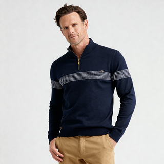 Heritage stripe cosy knit jumper for men | Durham -4