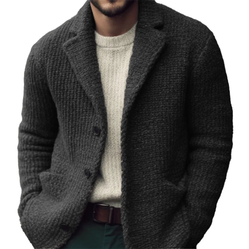 Classic button-front knit cardigan with regular fit for Men | Derek Vale
