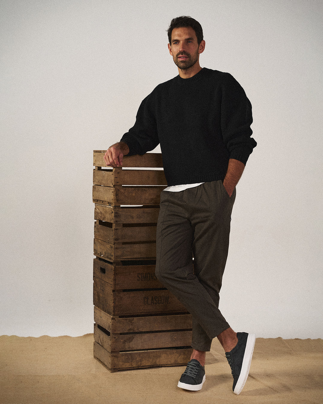 Classic leather stitched everyday trainers for men | Belmont -5