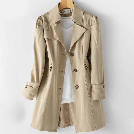 Classic long lapel-collar trench coat for women | Bella Vita Sofia -1