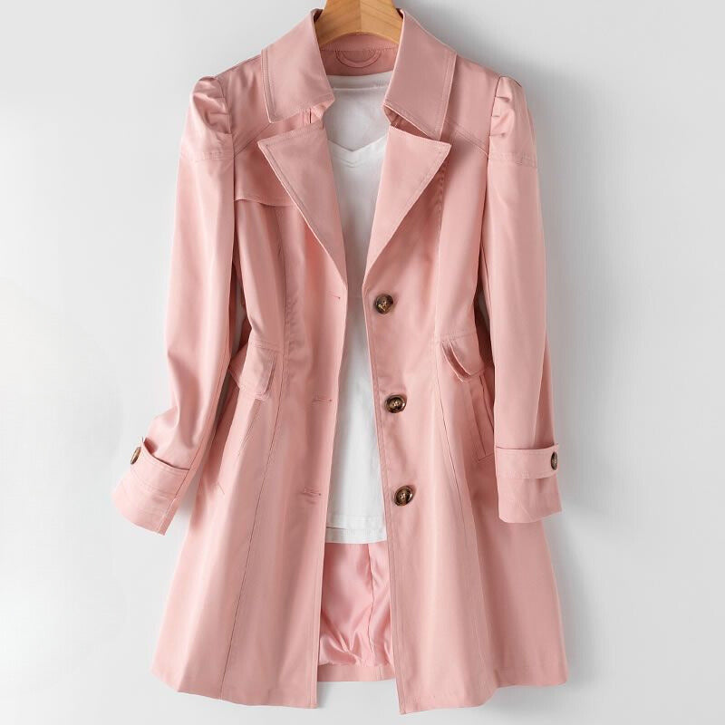 Classic long lapel-collar trench coat for women | Bella Vita Sofia -3