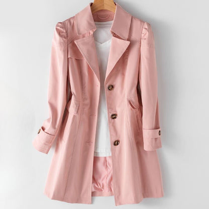 Classic long lapel-collar trench coat for women | Bella Vita Sofia -3