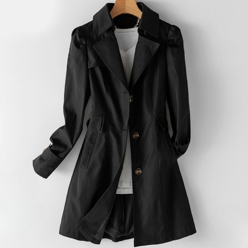 Classic long lapel-collar trench coat for women | Bella Vita Sofia -2