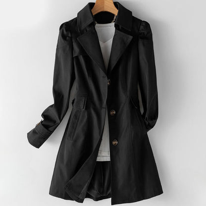 Classic long lapel-collar trench coat for women | Bella Vita Sofia -2