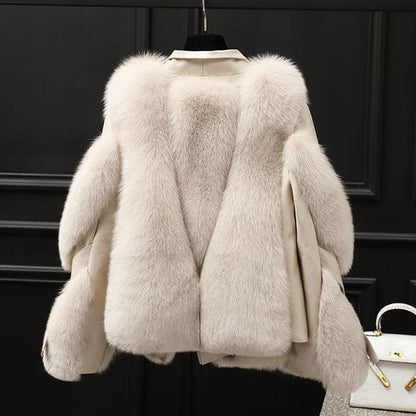 Luxe faux fur statement jacket for women | Valentina -6