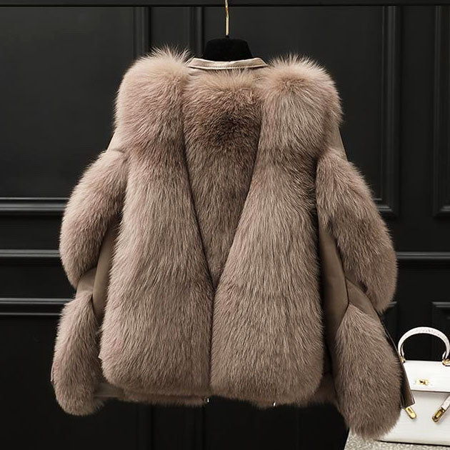 Luxe faux fur statement jacket for women | Valentina -2