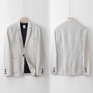 Elegant linen tailored suit set for men | Sandro -5