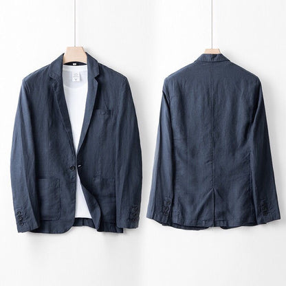 Elegant linen tailored suit set for men | Sandro -6