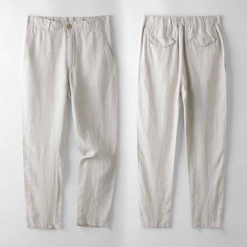 Elegant linen tailored suit set for men | Sandro -8