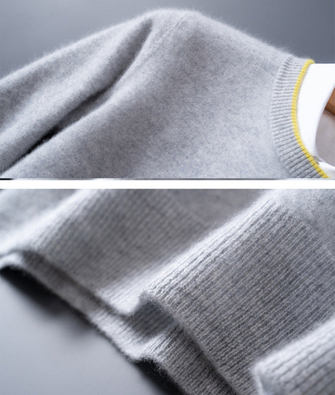 Classic crewneck contrast-trim everyday jumper for men | Adrian -6