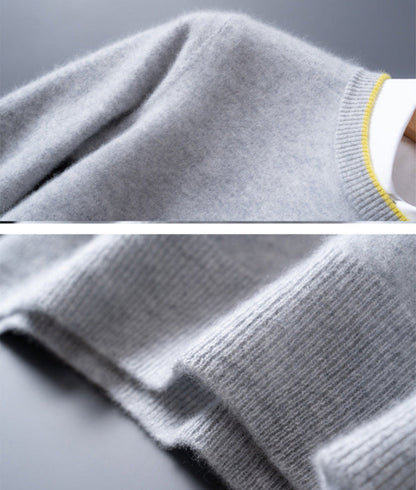 Classic crewneck contrast-trim everyday jumper for men | Adrian -6