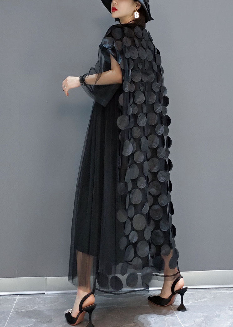 Black Tulle Asymmetrical Party Dress for Women | Velora