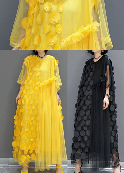 Black Tulle Asymmetrical Party Dress for Women | Velora