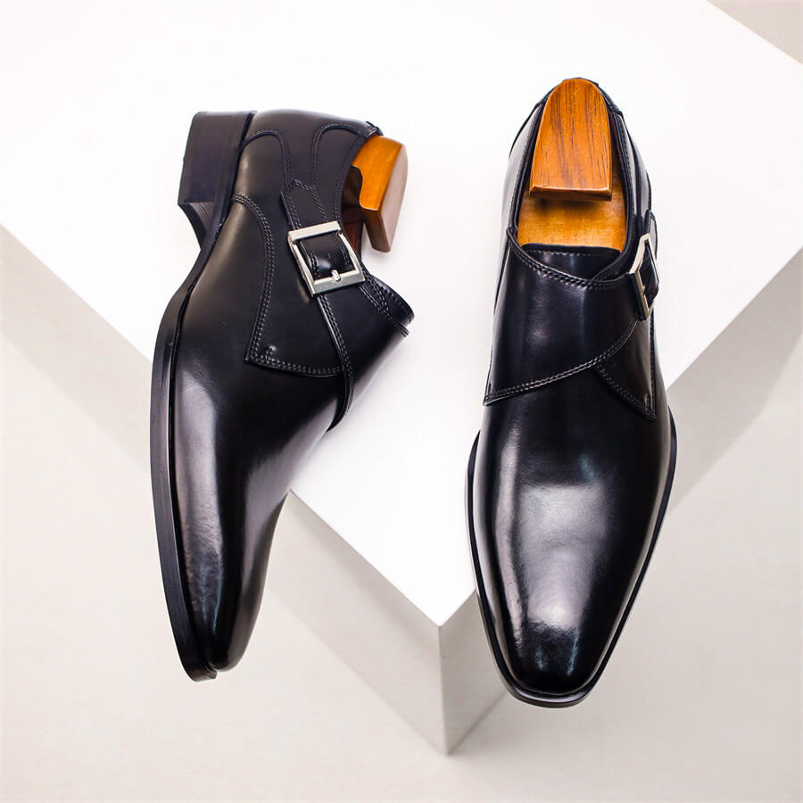 Single monk-strap leather dress shoes for men | Carlo -10