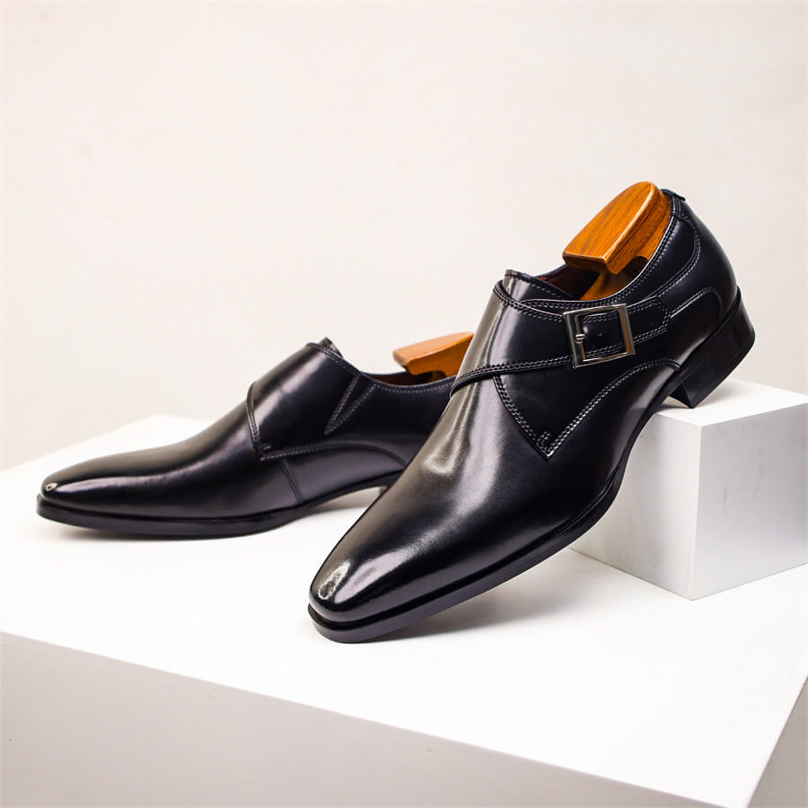 Single monk-strap leather dress shoes for men | Carlo -8