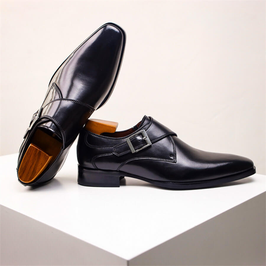 Single monk-strap leather dress shoes for men | Carlo -6