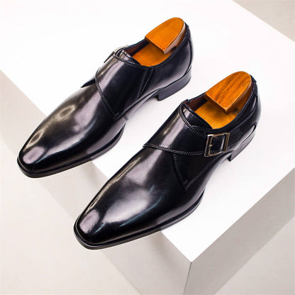 Single monk-strap leather dress shoes for men | Carlo -14