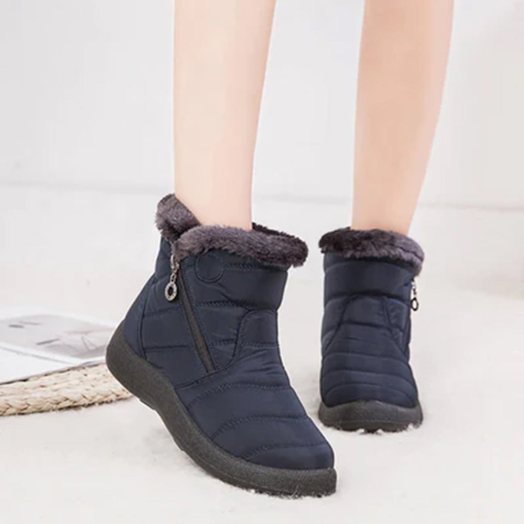 Elowen | Women's Faux Fur Lined Snow Boots with Side Zip
