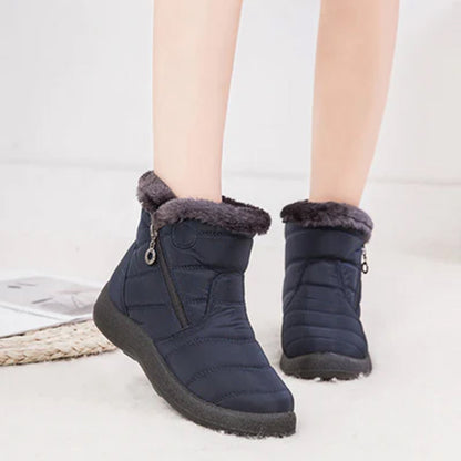 Elowen | Women's Faux Fur Lined Snow Boots with Side Zip