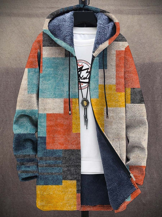 Artistic zip-front long cardigan with relaxed fit men| Bronte Muse