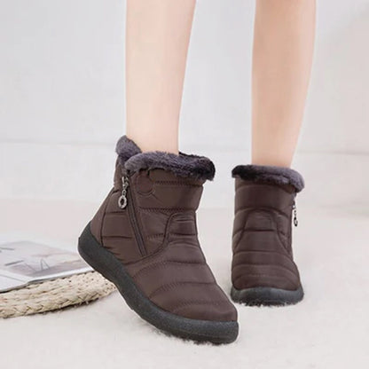 Elowen | Women's Faux Fur Lined Snow Boots with Side Zip