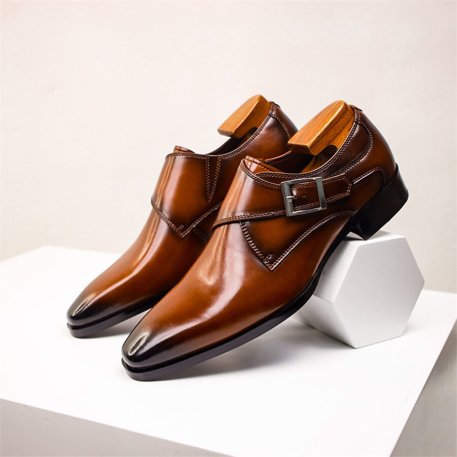 Single monk-strap leather dress shoes for men | Carlo -3