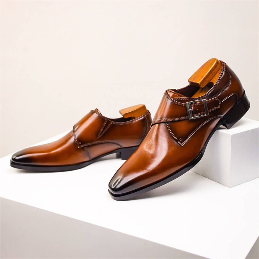 Single monk-strap leather dress shoes for men | Carlo -7