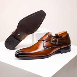 Single monk-strap leather dress shoes for men | Carlo -11