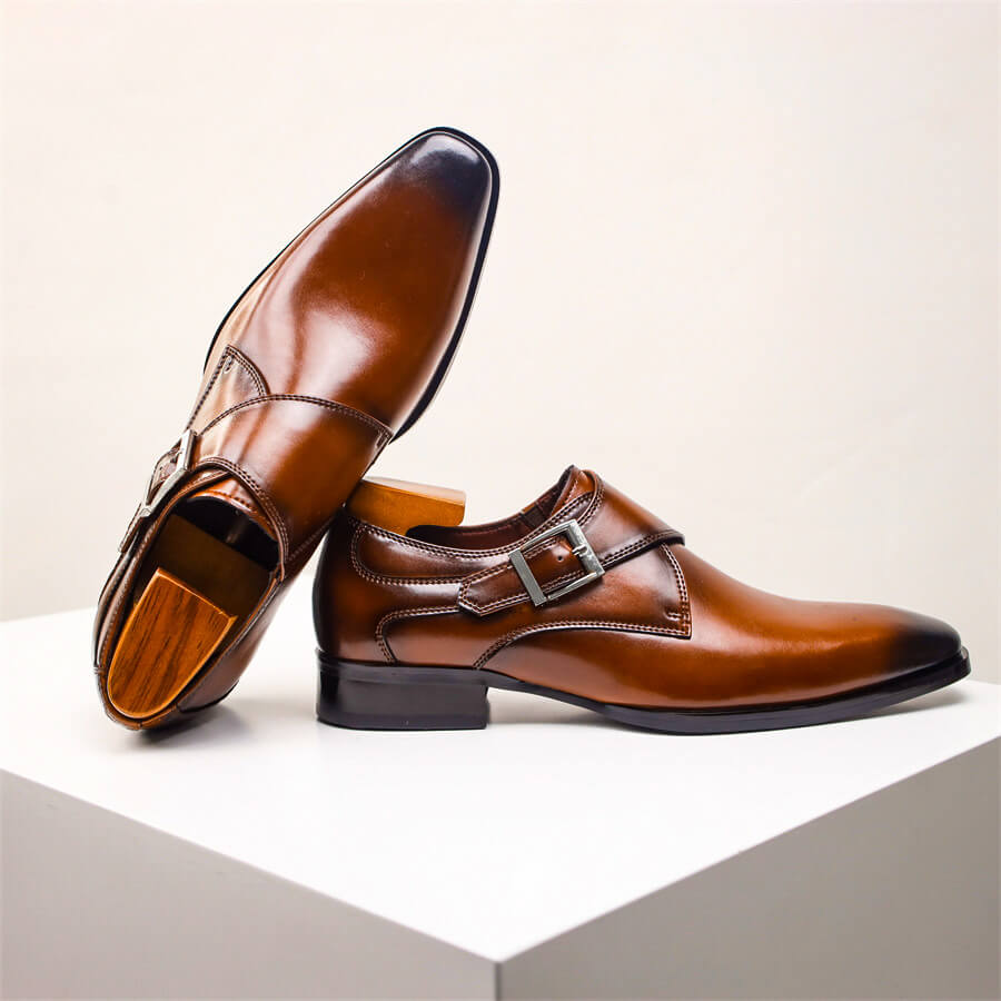 Single monk-strap leather dress shoes for men | Carlo -5