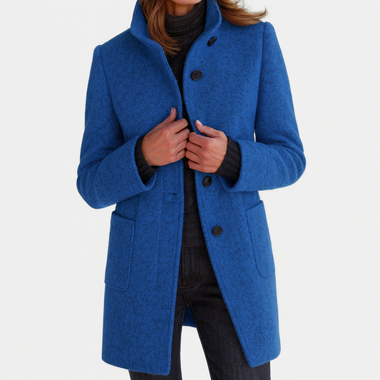 Elegant high-collar structured coat for women | Ava -1