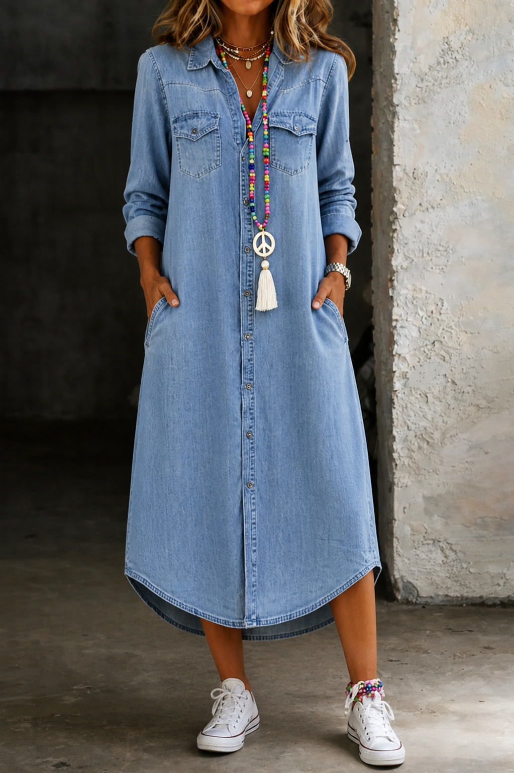 Willow | Women's Long Denim Shirt Dress