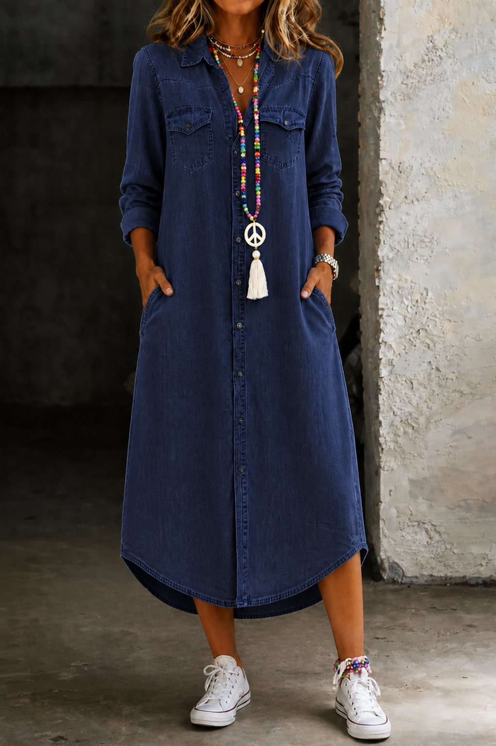 Willow | Women's Long Denim Shirt Dress