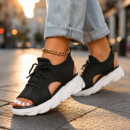 Bree | Women's Lace-Up Mesh Platform Sandal
