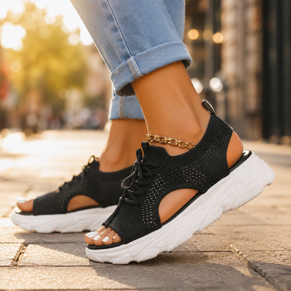 Bree | Women's Lace-Up Mesh Platform Sandal