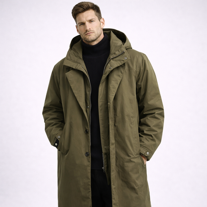 Long hooded classic winter coat for men | Northline Classic -1