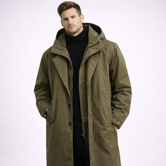 Long hooded classic winter coat for men | Northline Classic -1